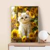5d DIY Diamond Painting Cross Stitch Cute Cat Sunflower Diamond Embroidery Mosaic Full Round Drill Home Decor