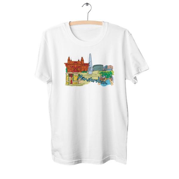 FEREDA, унисекс, футболки с короткими рукавами и круглым вырезом с принтом города Амстердам, футболки для пар для мужчин и женщин, одинаковые футболки для пар