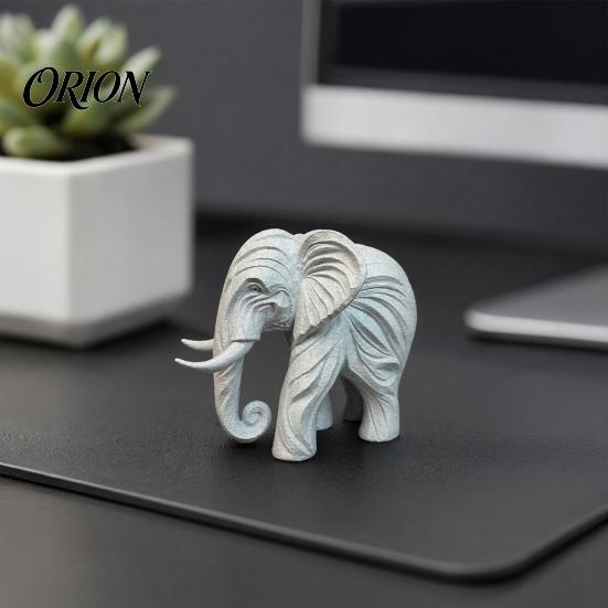 Декор-скульптура слона, 3D-печатная фигурка, цельная отливка, милая имитация, абстрактная статуэтка, настольное украшение для дома, украшение для книжной полки