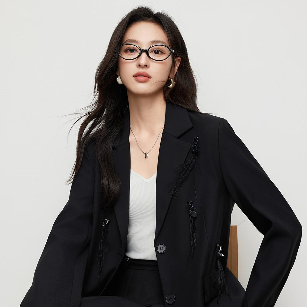 MIXMAX Casual Versatile Temperament Fashionable Age Reducing Slimming Mid Length Casual Suit