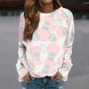 Women's Fashion Casual Long Sleeve Printed Round Neck Sweatshirt Top