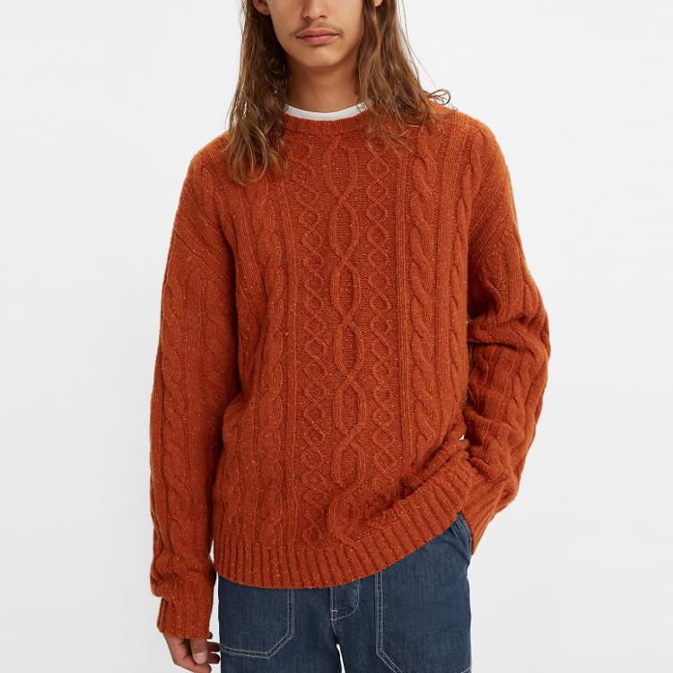 Мужской свитер Levis Vintage Knit Crew Neck Loose Wool Sweater Brick-Red A0732-0001