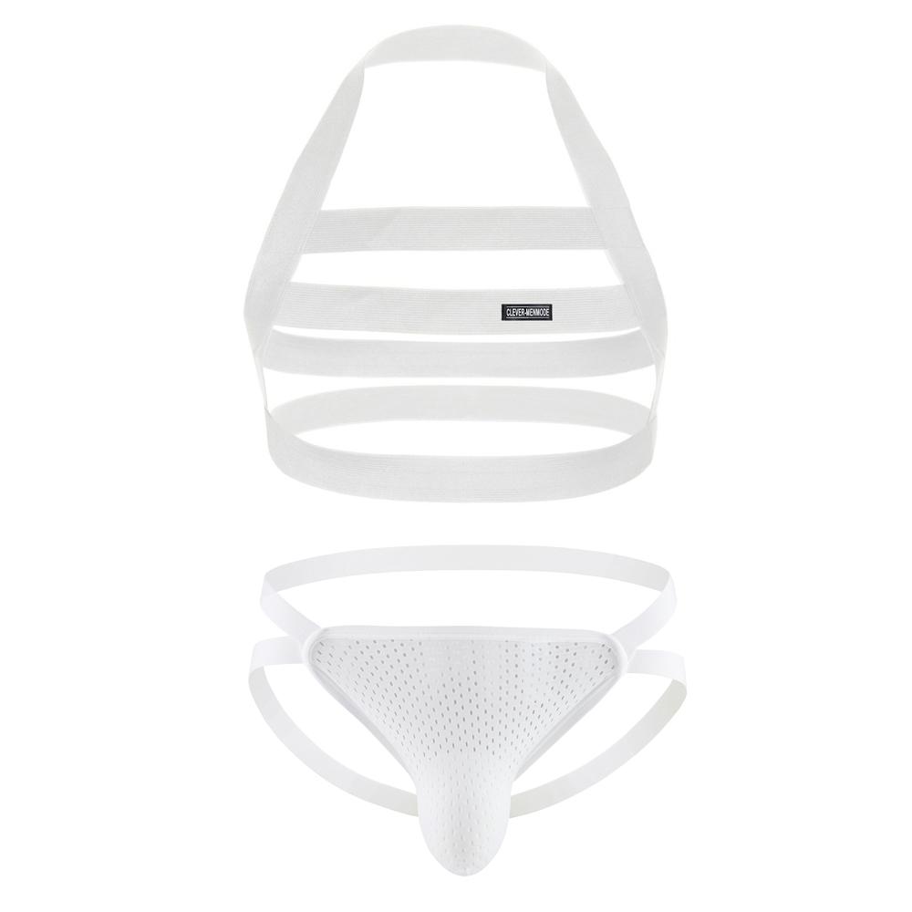 CLEVER-MENMODE Стринги Комплект с ремнями G-string Нижнее белье Мужское На тело На грудь На плечи Ремешки Бондаж Сексуальный Эластичный Джокстрап Костюм Жгут