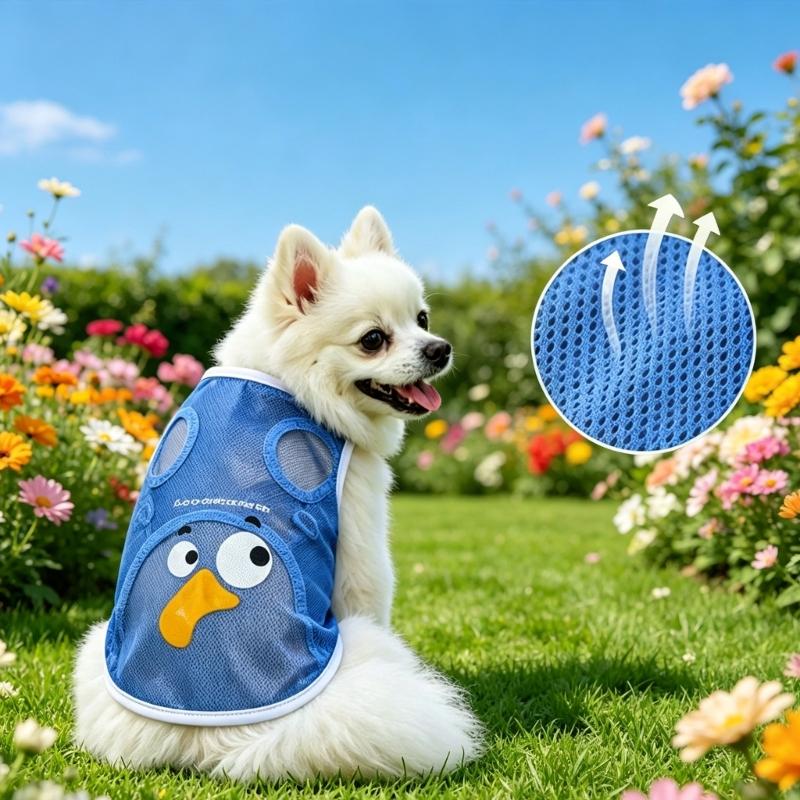 Cartoon Cooling Shirt for Dog Fabric Summer Hiking Beach Walks Large Breathable Outdoor Gear