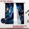2D flat printing 2pcs Curtains Cheshire Cat Wonderland Whimsical Cat Digital Printed Polyester Drapes Family Party for Home Wall