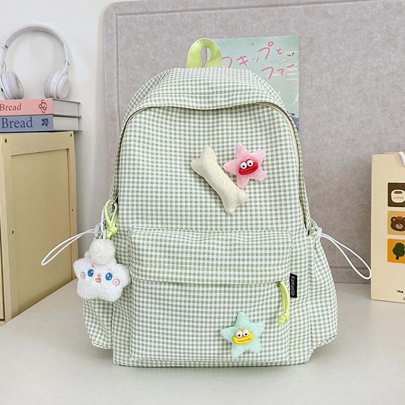 Высококачественный мягкий клетчатый рюкзак для девочек, предназначенный для поездок за границу — вместительный, подходит для учащихся средних, старших классов и студентов колледжей.