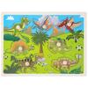 30cm Baby Toys Montessori Wooden Puzzle Hand Grab Board Educational Wood Puzzles for Kids Cartoon Animal Vehicle Child Gift