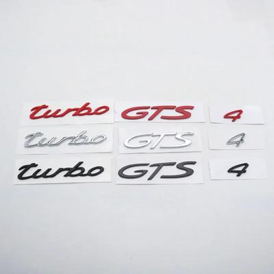 Хром Серебристый Черный Красные Буквы Турбо 4 GTS Автомобиль Задняя Крышка Багажника Эмблемы Шильдики Наклейка Декаль