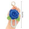 Crocheted Rose Pendants Chains Wrist Strap Lanyard Anti-lost For Mobile Phone Bags Keys Decorative Gift Accessories