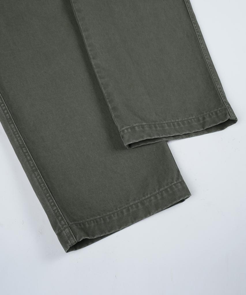 BIRBANTE Хлопковые брюки-чинос с двойными складками, garment-washed твил - Хаки