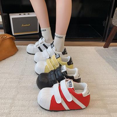 Укороченное тесто простые универсальные липучки маленькие белые туфли женская летняя мода студенческий стиль спортивные кеды модные повседневные туфли