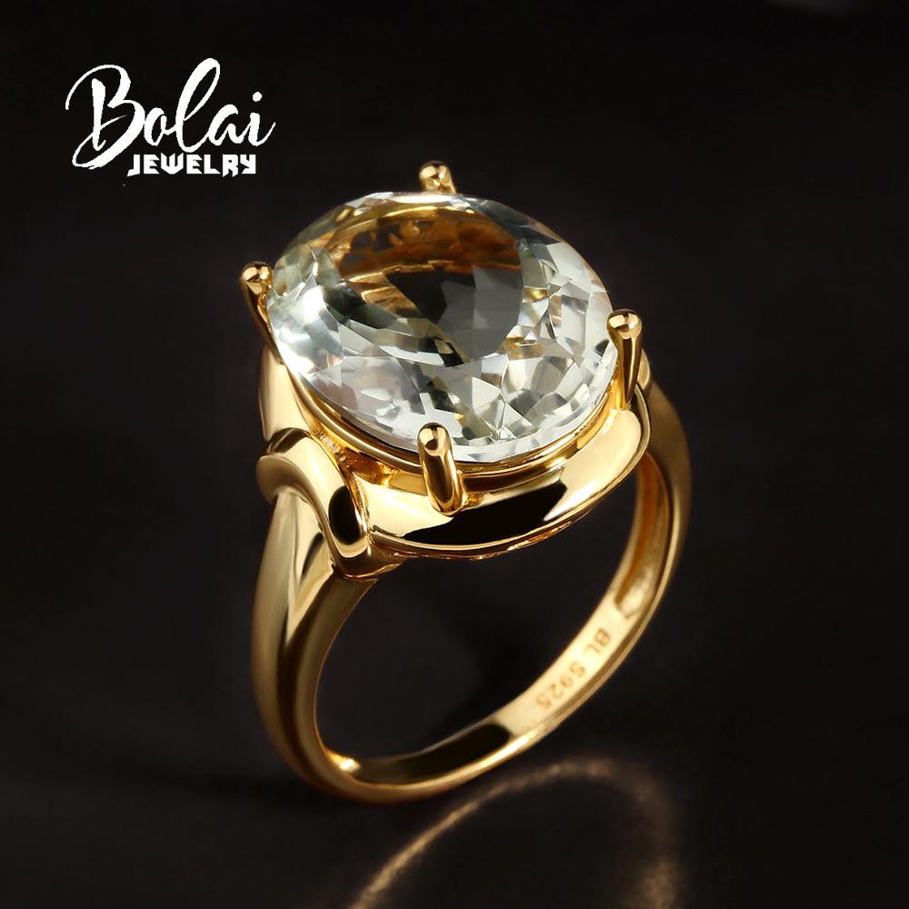 Натуральный зеленый аметист, натуральный бразильский большой драгоценный камень, кольца из стерлингового серебра 925 пробы, изысканные ювелирные изделия для женщин