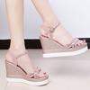Fashion Women's Sandals Wedges Heel Pink Platform Roman Style Ladies Shoes Summer 2025 Comfortable Sale Original Offers Trending Sandal