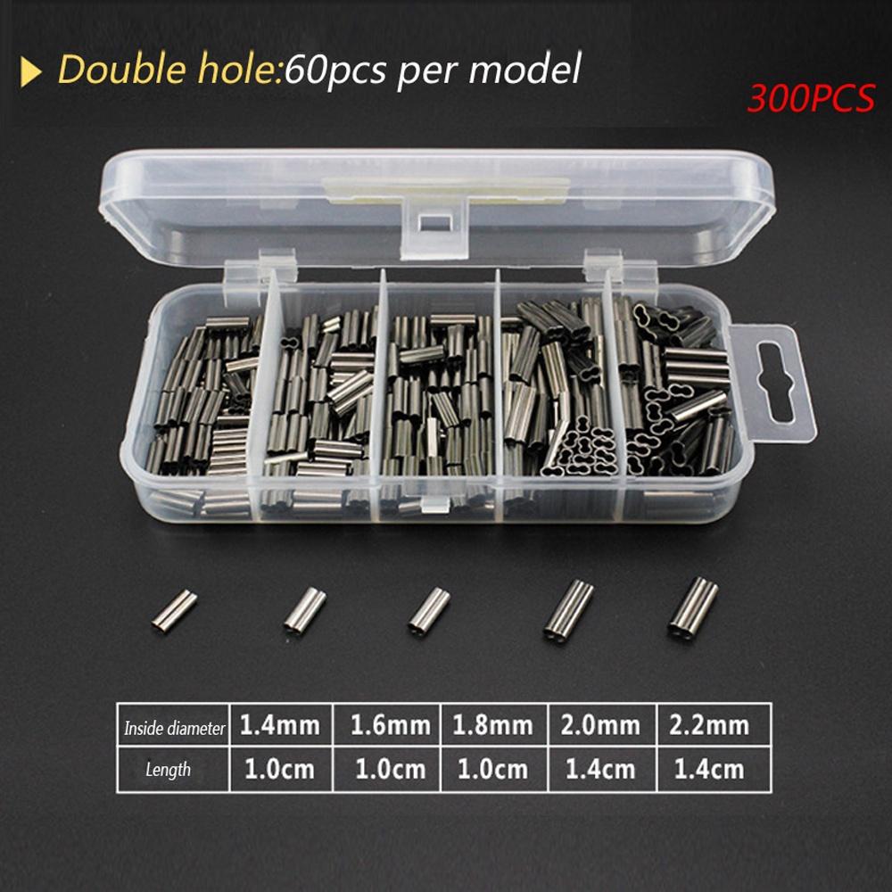 300-500 шт./коробка одно-/двухствольные обжимные муфты рыболовная леска провод лидер круглые медные трубки соединители смешанные медные трубки