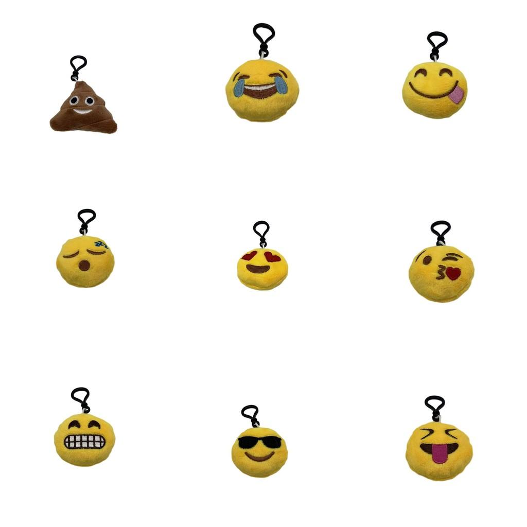 Cartoon Emoji Stuffed Keychain With Short Plush Material For Phone Accessory And Cute Gift Idea
