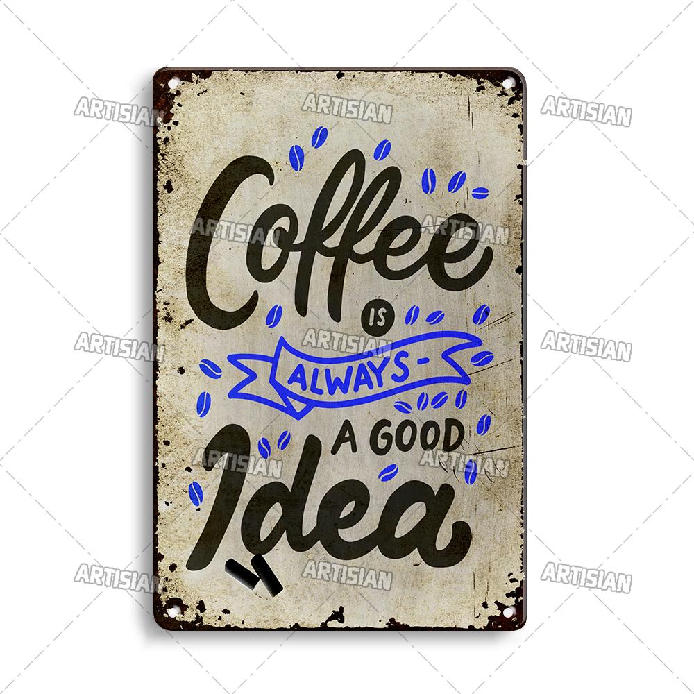 Кофе Металлическая Жестяная Табличка Винтажная Металлическая Табличка с Меню Забавная Металлическая Табличка Декоративная Тарелка Домашний Бар Кафе Стена Индустриальный Декор