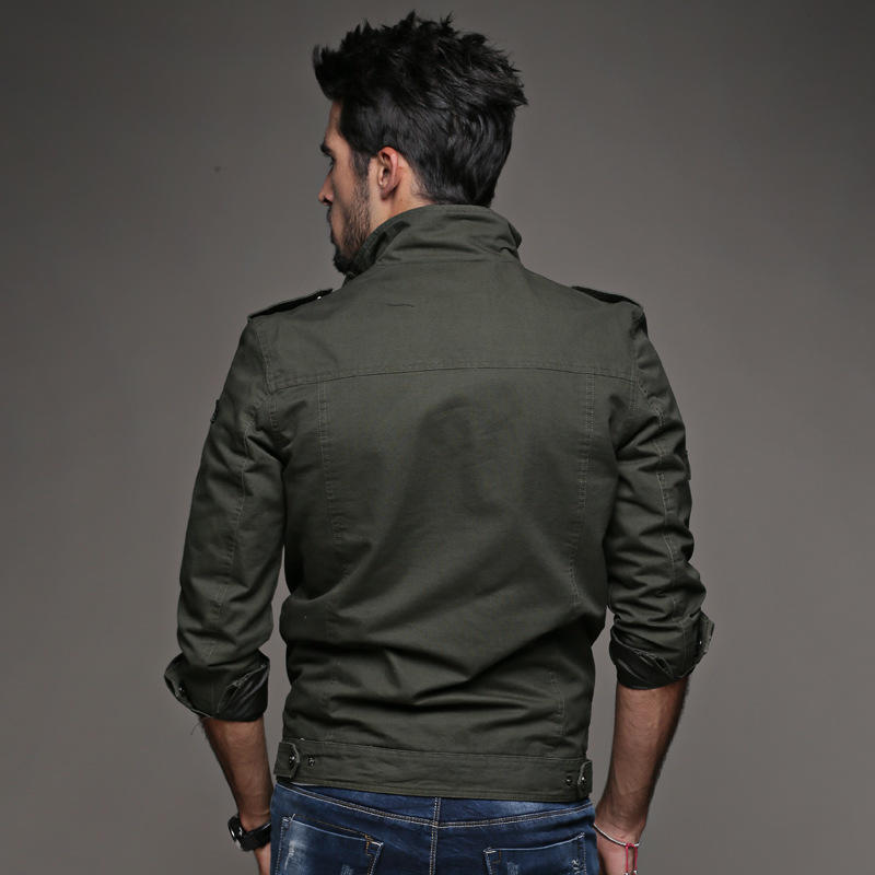 Spring And Autumn Jacket Men'S Military Pure Cotton Jacket Large Size Men'S Clothing