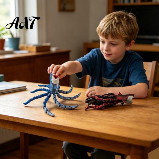 Жуткий Декоративный Элемент 3D Печатные Морские Монстры, Подвижная Игрушка-Спиннер, Пожиратель Глубинных Существ Ручная Роспись Фигурка Коллекционная, Игрушка для Снятия Стресса на Стол и
