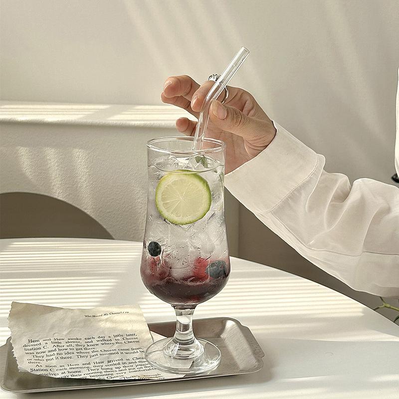 Ретро стеклянный бокал прозрачный красный винный стаканчик виски коктейль летняя кухня кофе посуда подарок на свадьбу