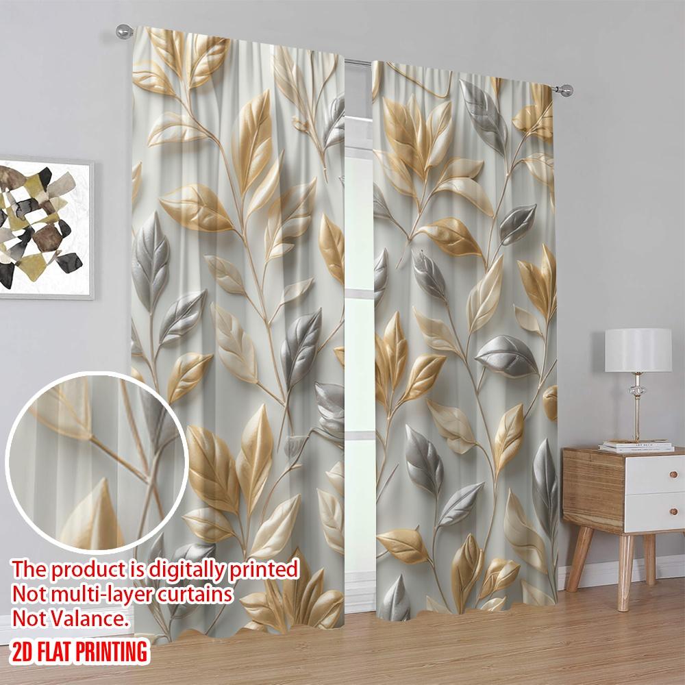 2pcs Window Curtains Feather Versatile Polyester Fabric,Without Electricity Family Party Decoration Use for Holiday Parties