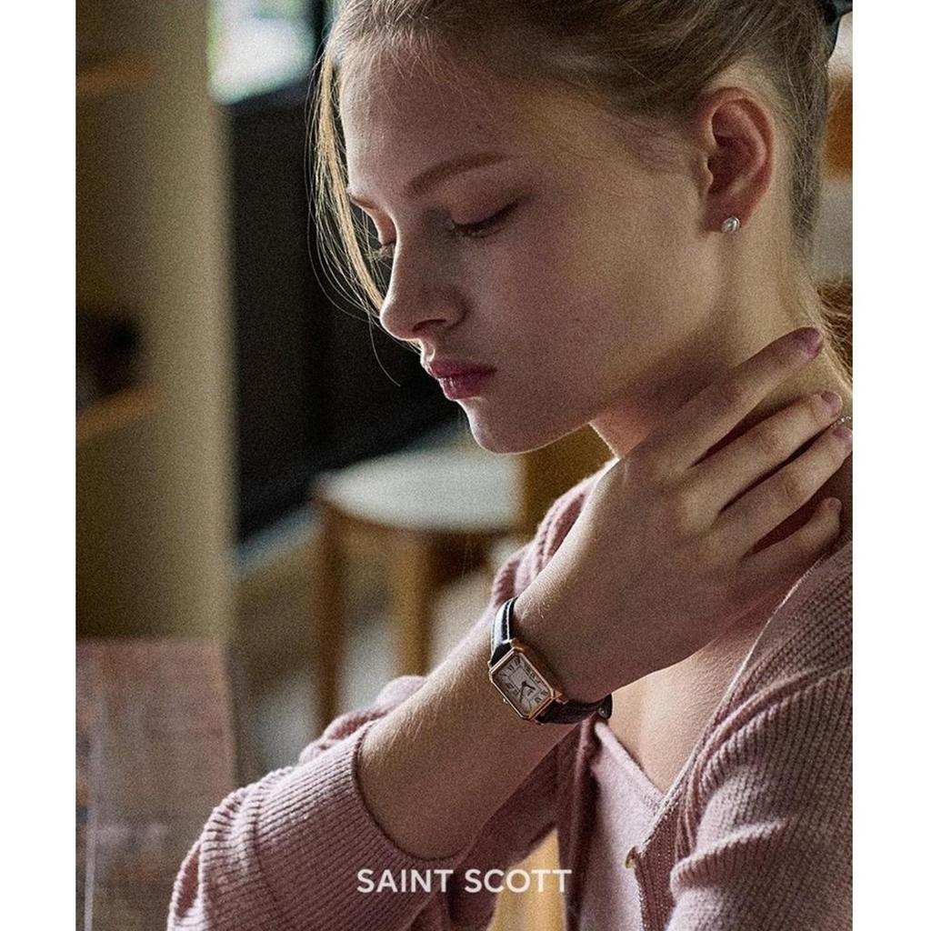 [Saint Scott] ST5088SWBK/ST5088RRBR Brenta Кожаные часы Черные / Коричневые , Популярные корейские часы