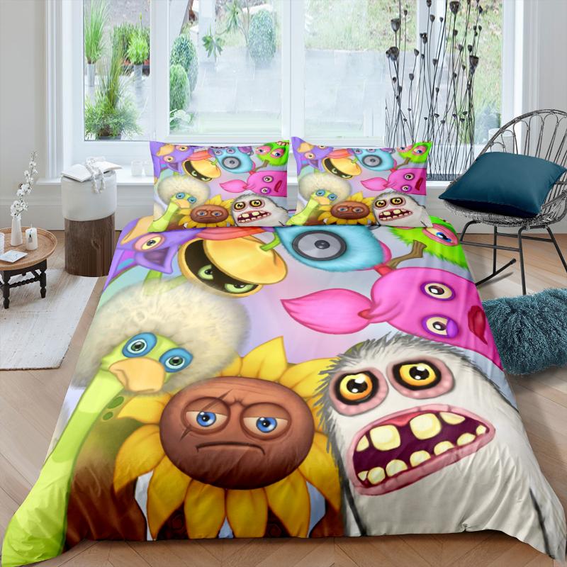 Singing Monsters 3D Printed Duvet Case Pillowcase Bedding Set Twin Full Queen Size For Bedroom Decor