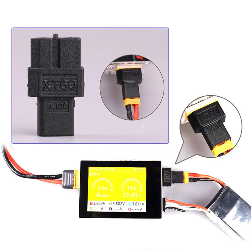 Cablecc Адаптер-переходник с XT60 (гнездо, протокол SC100, быстрая зарядка) на XT30 (штекер) для RC Lipo Квадрокоптера Мультикоптера Авиамоделизма
