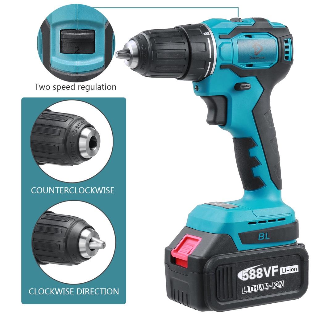 4 в 1, 588VF, 2000 об/мин, набор электрических инструментов, бесщеточный электрический ударный гайковерт/13 мм электрическая дрель/перфоратор/125 мм угловая шлифовальная машина