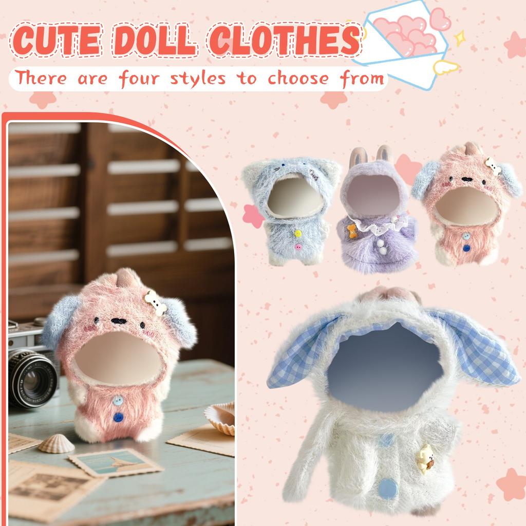 Комплект одежды для кукол 17 см, аксессуары для кукол, топ с сердечками, шарф, шапка, без кукол