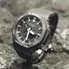 Casio Мужские часы с ЖК-дисплеем и аналоговым двойным дисплеем Серия Black GA-2100-1A1(Watch3--)