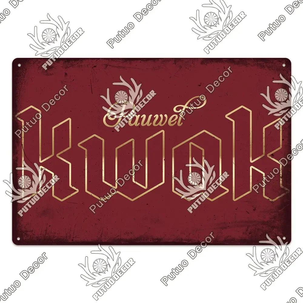 Putuo Decor's Belgium Beer Metal Plaque Retro Wall Art for Pub Bar Man Cave Club Vintage Style Decorative Sign