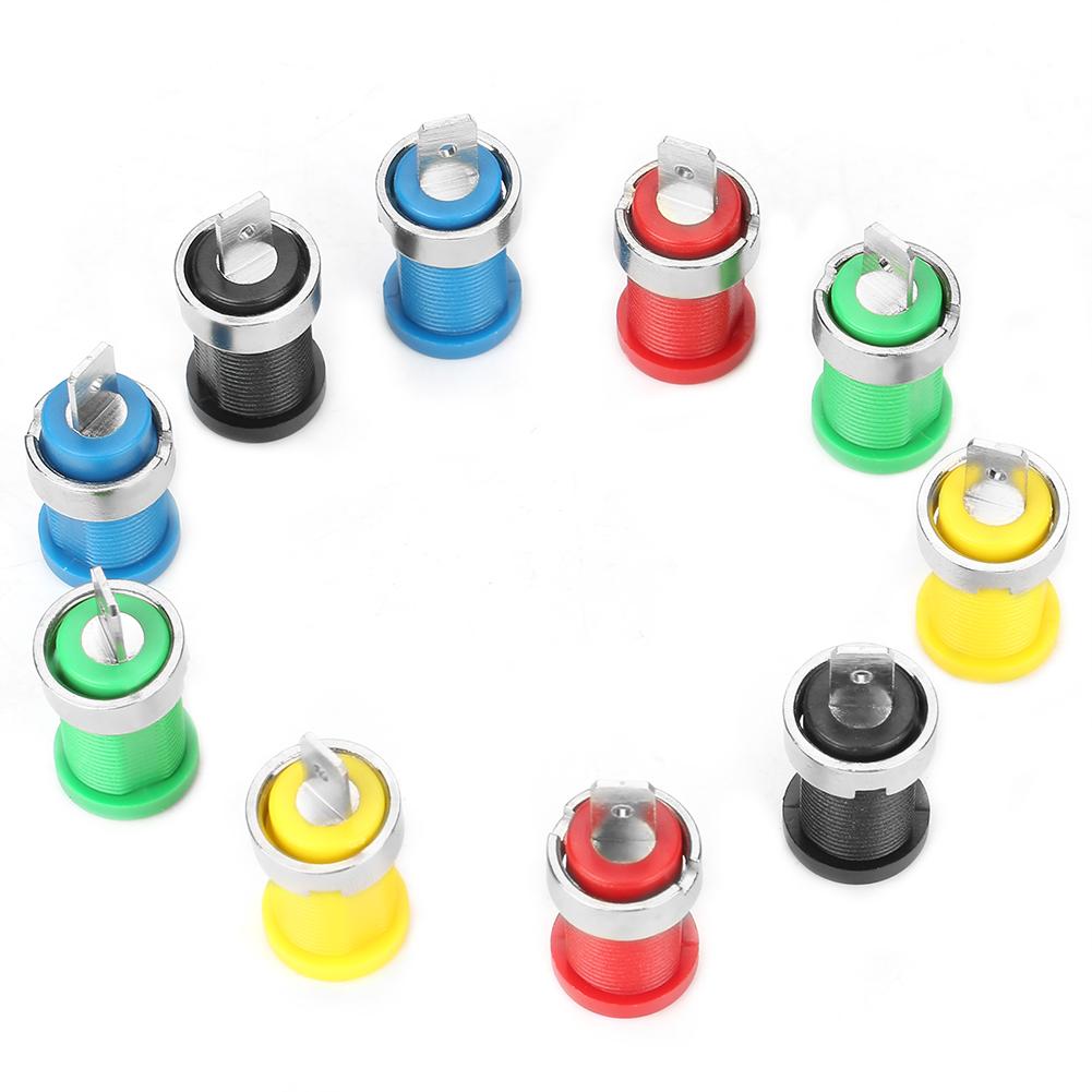 P3007 10 шт. Разноцветные гнезда типа "банан" 4,0 мм для панельного монтажа, тестовые щупы