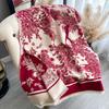 Fashion Printing Contrasting Colors Double-Sided Imitation Cashmere Scarf Winter High-End Warm Shawl Women