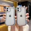Apple 16pro Гальванизированная серебристая рамка Кошачьи ушки 15promax Полностью закрывающий чехол для мобильного телефона 14 Защитный чехол