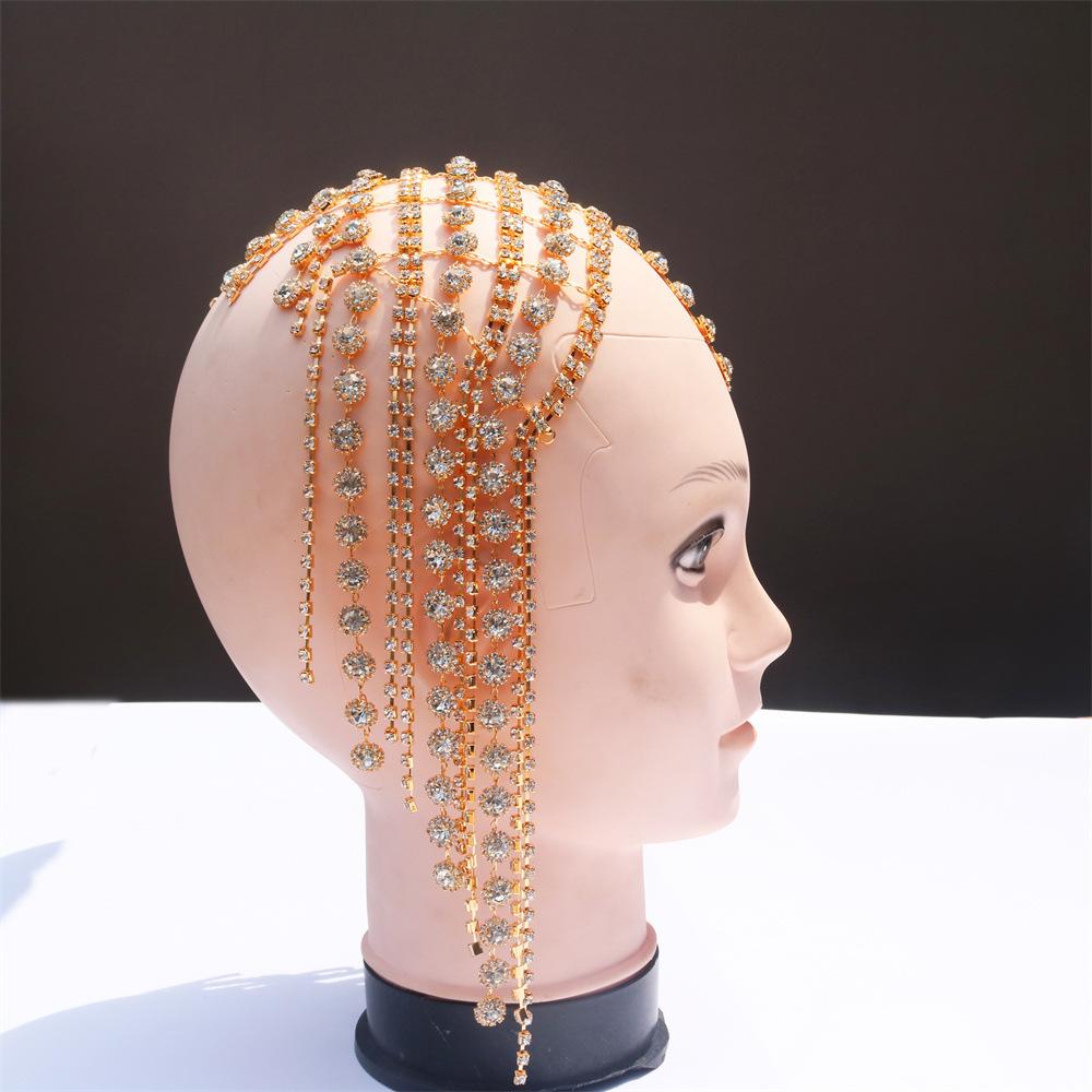 Personalized Long Fringed Hair Chain, Indian Trend Temperament Street Shot Sexy Rhinestone Hair Accessories Hair Chain