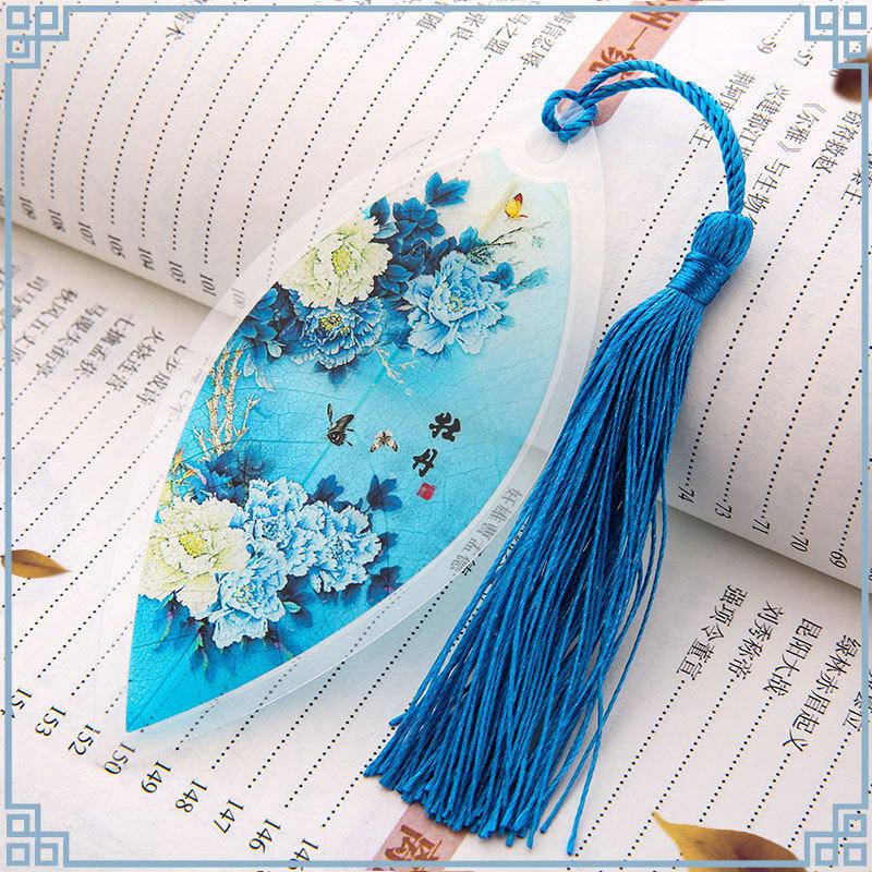 Ancient Chinese Landscape Painting Bookmark Beautiful Beautiful Leaf Vein Bookmark Gift To Classmates and Friends