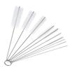 10pcs Nylon Tube Straw Brushes Set Glasses Keyboards Cleaning Brush (White)