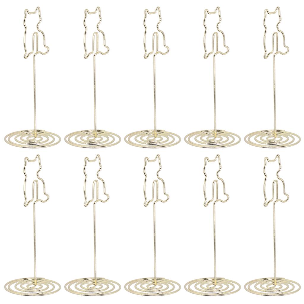 10 шт. зажим для фото кота с подставкой для стола, заметки, железная проволока, канцелярские принадлежности