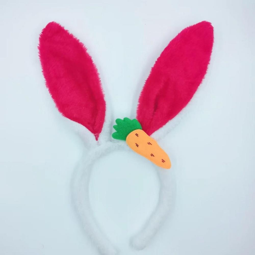 Easter Cute Rabbit Ear Headbands Plush Bunny Ears Carrot Hairband Party Cosplay Costume Headwear Face Wash Hair Accessories