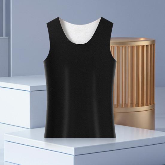 Men Thermal Vest Seamless Tailoring High Elasticity DE Velvet Sanding Technology Heat Generation Tank Tops