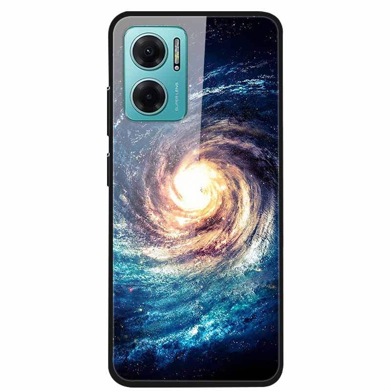 Чехол Для Xiaomi Redmi Note 11E Роскошный Закаленное Стекло Жесткая Задняя Крышка Для Redmi Note 11E Capa Ударопрочный Цветок Funda Волк Coque