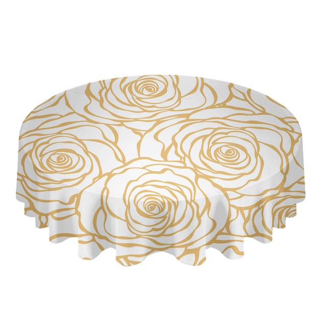 Винтажный узор текстура цветок гибискуса круглая скатерть кухонный декор водонепроницаемая скатерть обеденный журнальный столик чехол