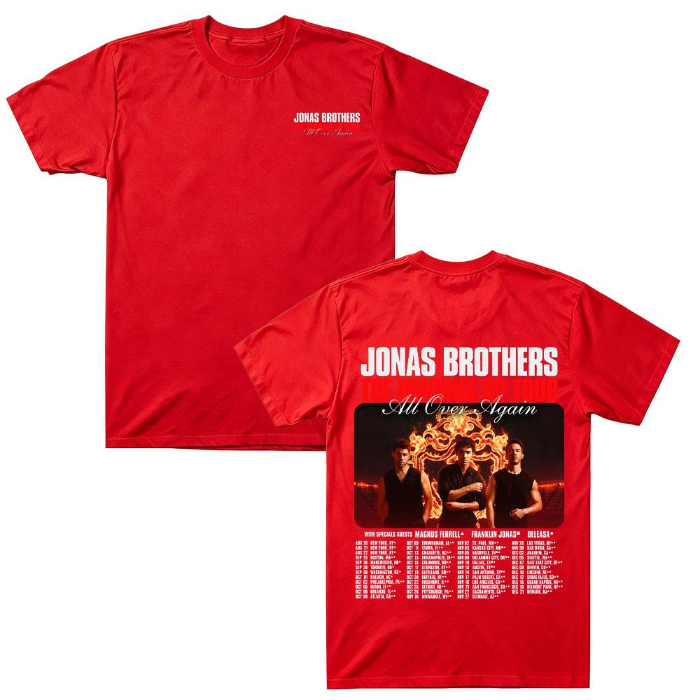 Msg Burning Up Tour Tee Jonas Band Brothers Vintage Graphic Print T Shirts Music Cotton Unisex Y2k New Streetwear Casual Wounisex Tops