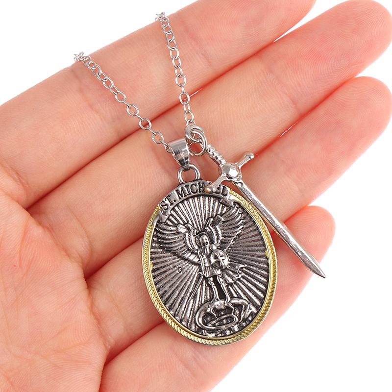 Catholic Patron Saint Pendant Michael St. Michael The Archangel Pendant Necklace