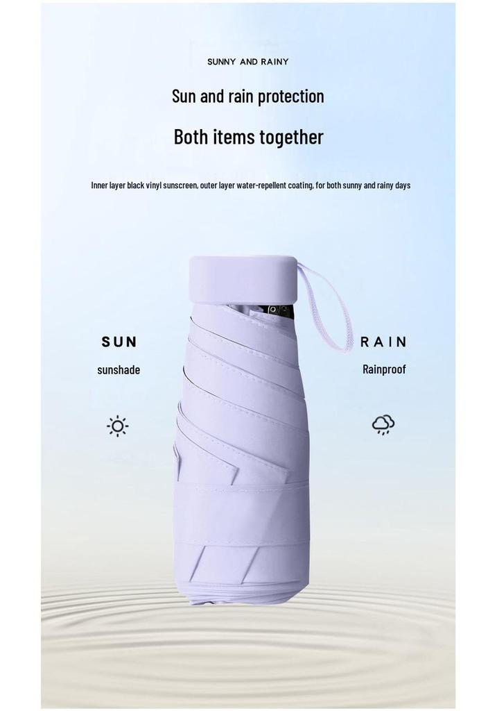 Mini Thickened UV Protection Black Glue Umbrella for Women - Ultra-light Sun & Rain Shield