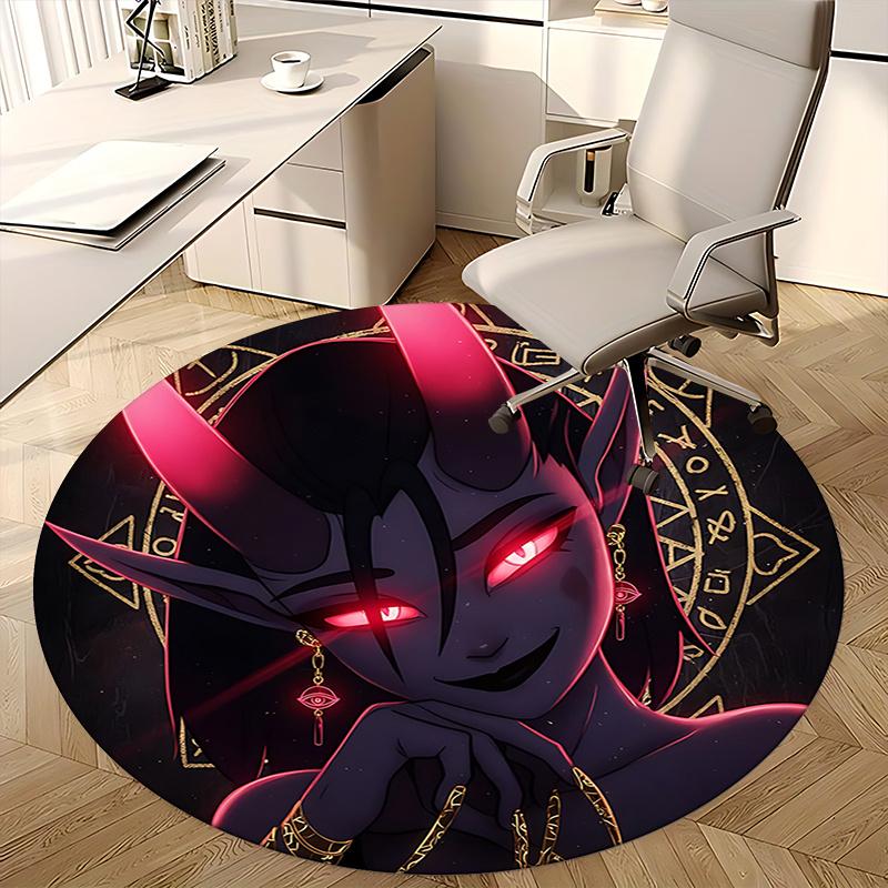Ethereal Red Eyed Demon Chair Mat Round Carpet for Home Decor, Office, Living Room, Bedroom Gift0154b