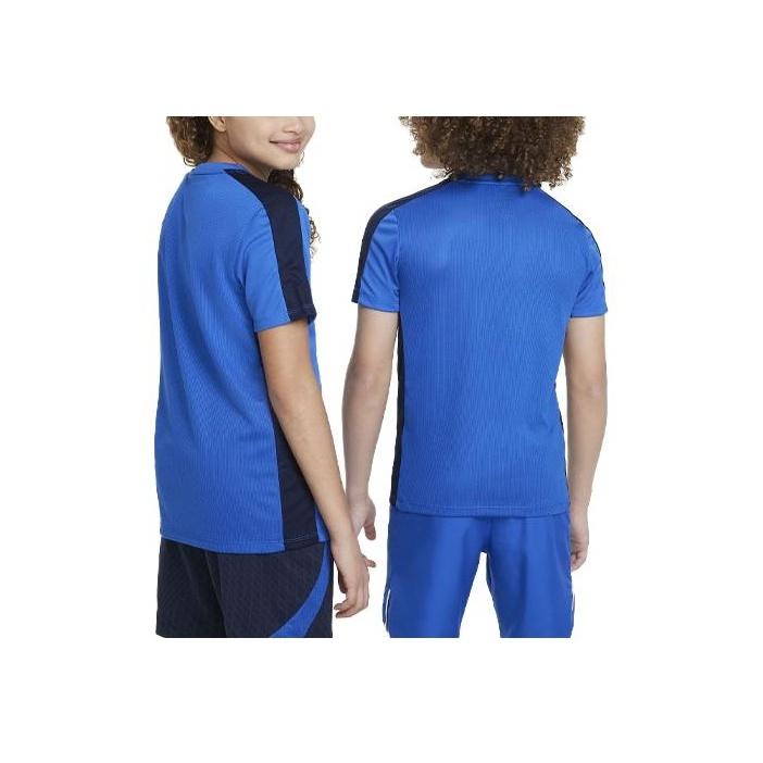 Nike Спортивная футболка Dri-FIT Academy 23 Color Block с вышитым логотипом и круглым вырезом, детские топы, синяя DX5482-463