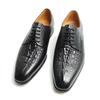 Fashion Fashion Elegant Black Oxfords Leather Shoe Dress Derby Shoe for Men Handcraft Official Male Wear Crocodile Pattern Leather Shoe