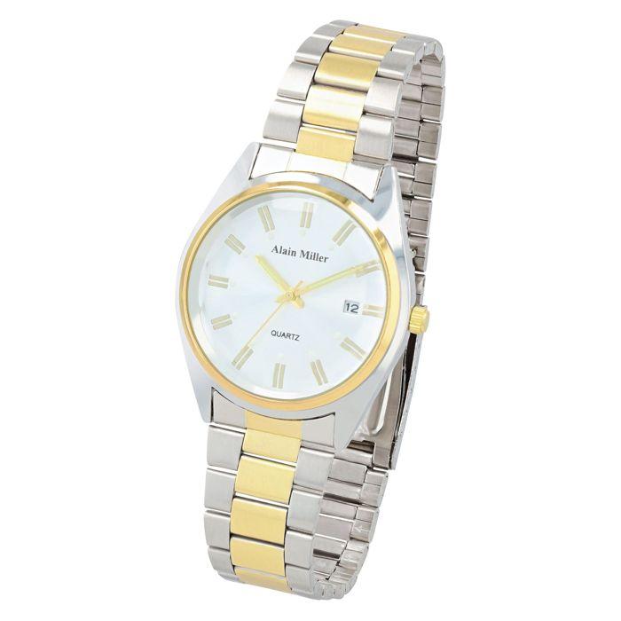 Montre - Alain Miller Unisexe - Métal bicolore - Cadran argenté - Quartz SL28
