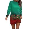 Long Sleeve Dress For Women Casual Christmas Printed Pullover Hip Pack Dress Sweater Dress Autumn